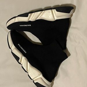 Balenciaga Black and White Speed Sneakers